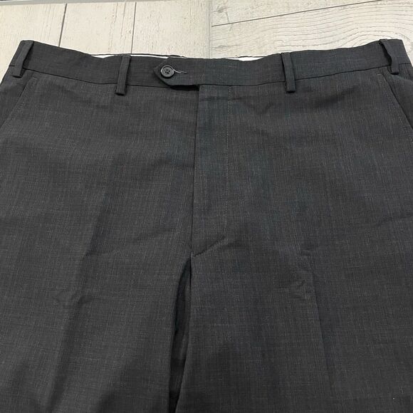 Santorelli New Romeo Men's W36 x L32 Dark Grey Flat Front Cuffed Dress Pants - Picture 3 of 9